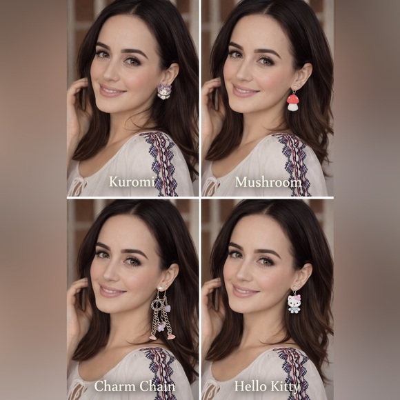 Earrings Set of 4 | Hello Kitty Charm & Friends - Picture 2 of 4